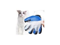 Gumová rukavice pro vyčesávání zvířat- modrá