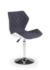 Halmar Barová židle Matrix 2 - šedá/bílá/chrom
