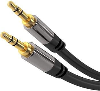 PremiumCord HQ stíněný prodlužovací kabel Jack 3,5 mm - Jack 3,5 mm M/M 3 m kjqmm3