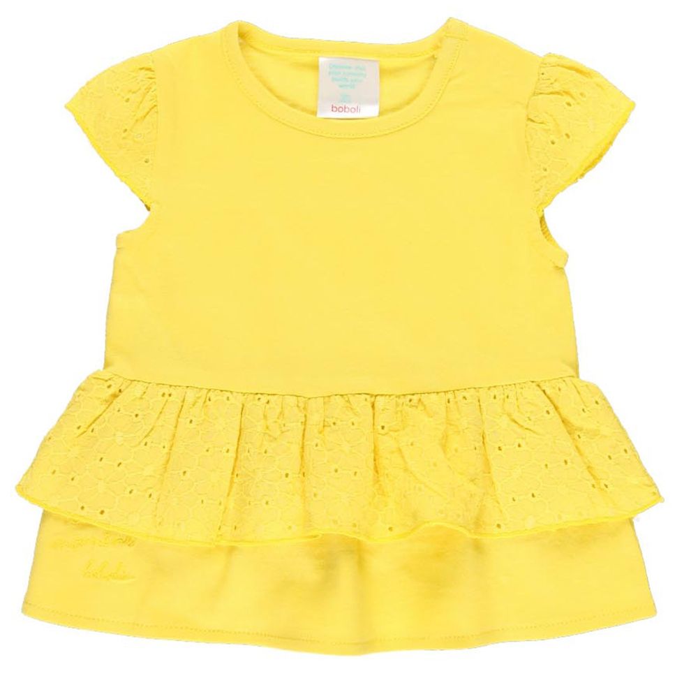 Boboli dívčí tričko s volánkem 202093 68 žlutá