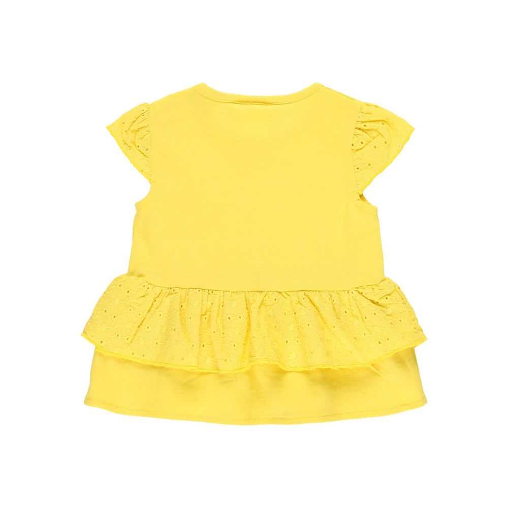 Boboli dívčí tričko s volánkem 202093 80 žlutá