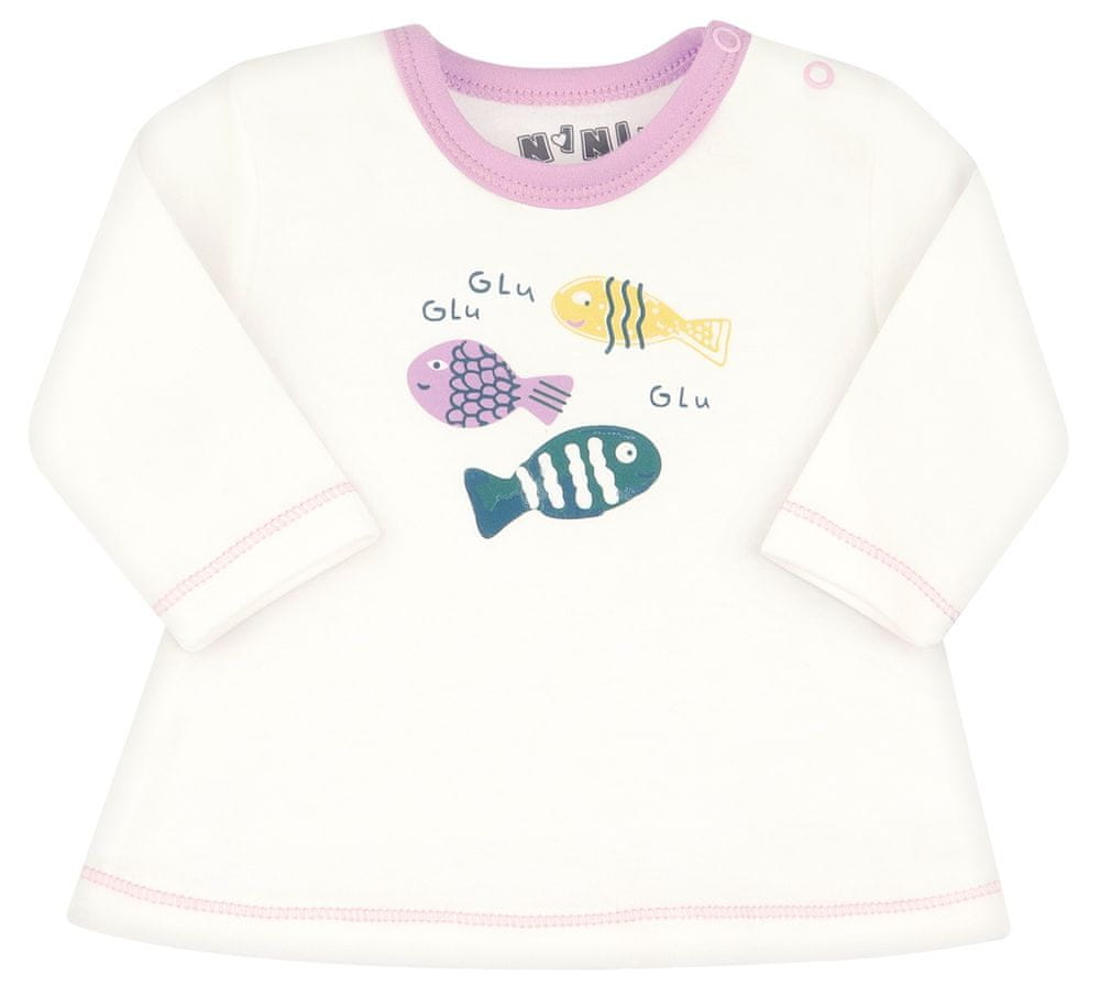 Nini dívčí tričko z organické bavlny ABN-2507 56 smetanová