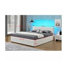 ATAN Manželská postel JADA NEW s RGB LED osvětlením, 160x200 - bílá