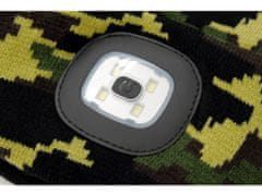 Cattara Čepice ARMY s LED svítilnou USB nabíjení