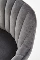 Halmar Barová židle H-93 - tmavě šedá / ořech