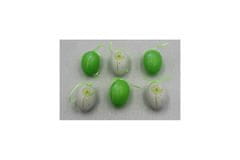 ATAN Vajíčka plastová zelená a bílá, sada 6 kusů VEL5049-GRN