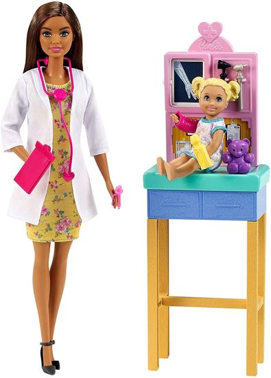 Mattel Barbie Povolání Dětská doktorka Brunetka Herní set DBH63
