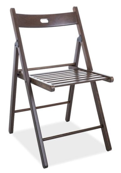 ATAN Dřevěná skládací židle SMART II tmavý ořech