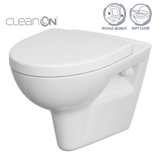 CERSANIT Set 547 závěsná wc mísa parva new cleanon se sedátkem dur anti softclose (K701-015)