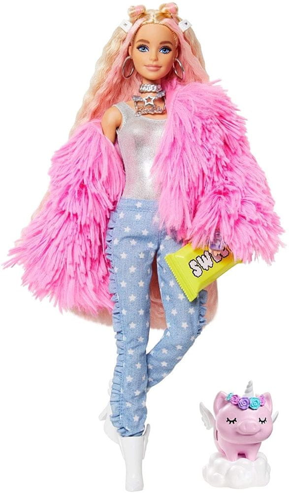 Mattel Barbie Extra v růžové bundě - rozbaleno
