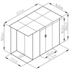 Rojaplast CHESTER A domek 184×257×142 cm, šedá