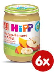 HiPP BIO Jablka s mangem a banány - 6x190 g