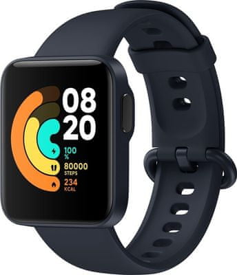 Inteligentné hodinky Xiaomi Mi Watch Lite, Black, farebný TFT displej, dlhá výdrž, multisport, GPS, Glonass, tepová frekvencia, srdcové zóny