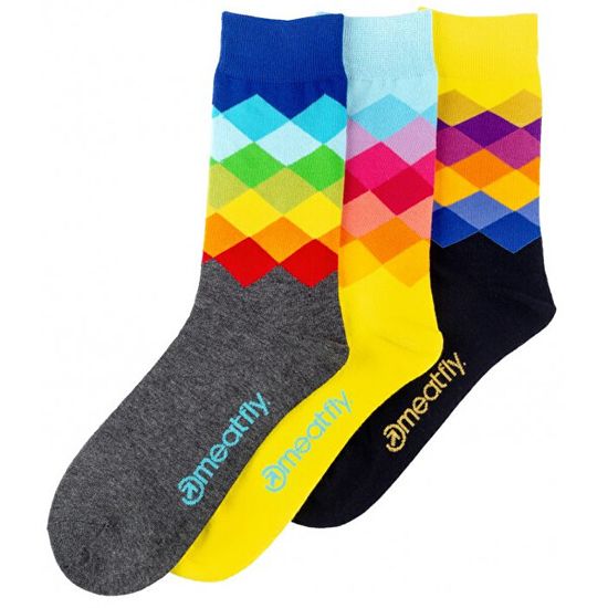 MEATFLY 3 PACK - ponožky Pixel socks S19