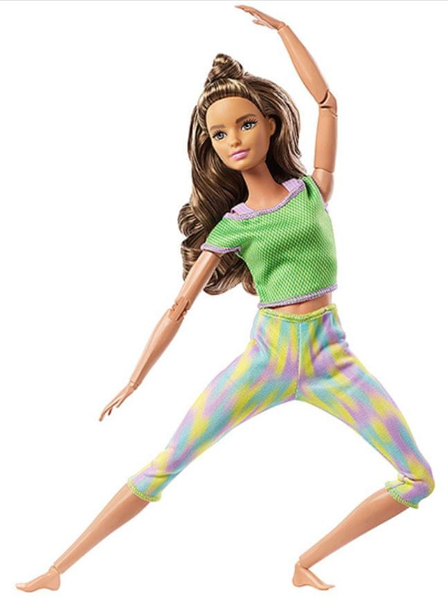 Mattel Barbie V pohybu hnědovláska v zeleném topu