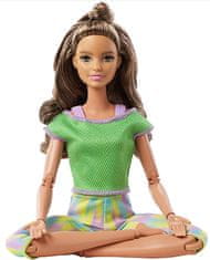 Mattel Barbie V pohybu hnědovláska v zeleném topu FTG80