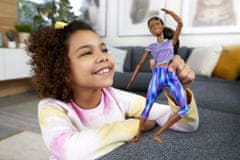 Mattel Barbie V pohybu černovláska ve fialovém topu FTG80