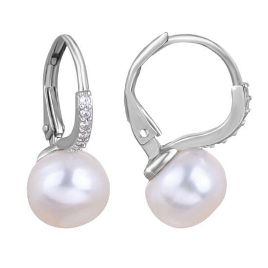 JVD Půvabné perlové náušnice se zirkony SVLE0874XH2P100