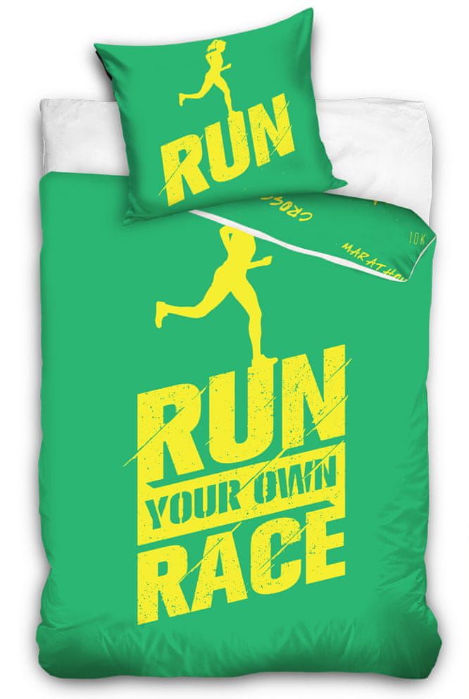 Tip Trade Perkálové povlečení Run Race zelené