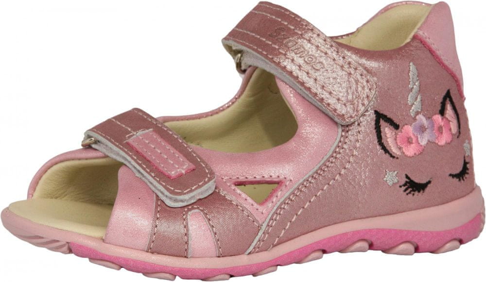 Szamos dívčí kožené sandály 4319-40183 25 růžová