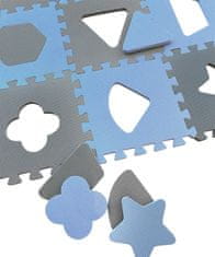 BabyDan Hrací podložka puzzle Geometrické tvary, blue 90x90 cm