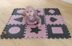 BabyDan HracÃ­ podloÅ¾ka puzzle GeometrickÃ© tvary, rose 90x90 cm