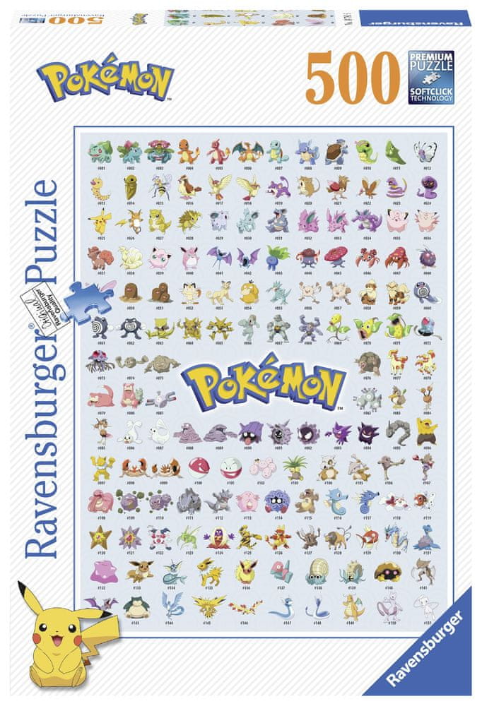 Ravensburger Puzzle 147816 Prvních 151 Pokémonů 500 dílků