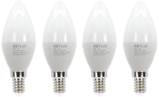 Retlux REL 25 LED C37 4x5 W E14 WW