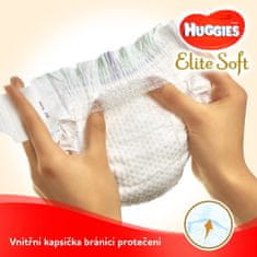 Huggies Elite Soft 1 Newborn (3-5 kg) 104 ks (4x26 ks) - Měsíční balení