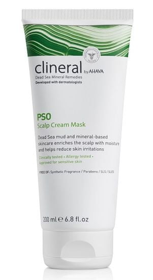 Ahava Clineral PSO intenzivní hydratační maska na pokožku hlavy na kůži postiženou psoriázou s obsahem přírodního bahna a minerálů z Mrtvého moře 200ml