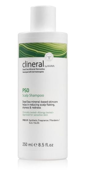 Ahava Clineral PSO intenzivní hydratační šampon na kůži postiženu psoriázou s obsahem přírodních minerálů z Mrtvého moře 250ml