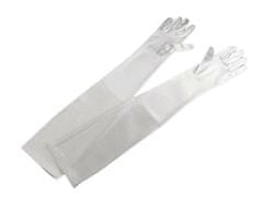 Kraftika 1pár (60cm) bílá dlouhé společenské rukavice saténové