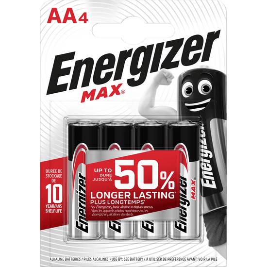 HJ  Baterie AA/LR6 ENERGIZER MAX + PowerSeal 4ks (blistr)