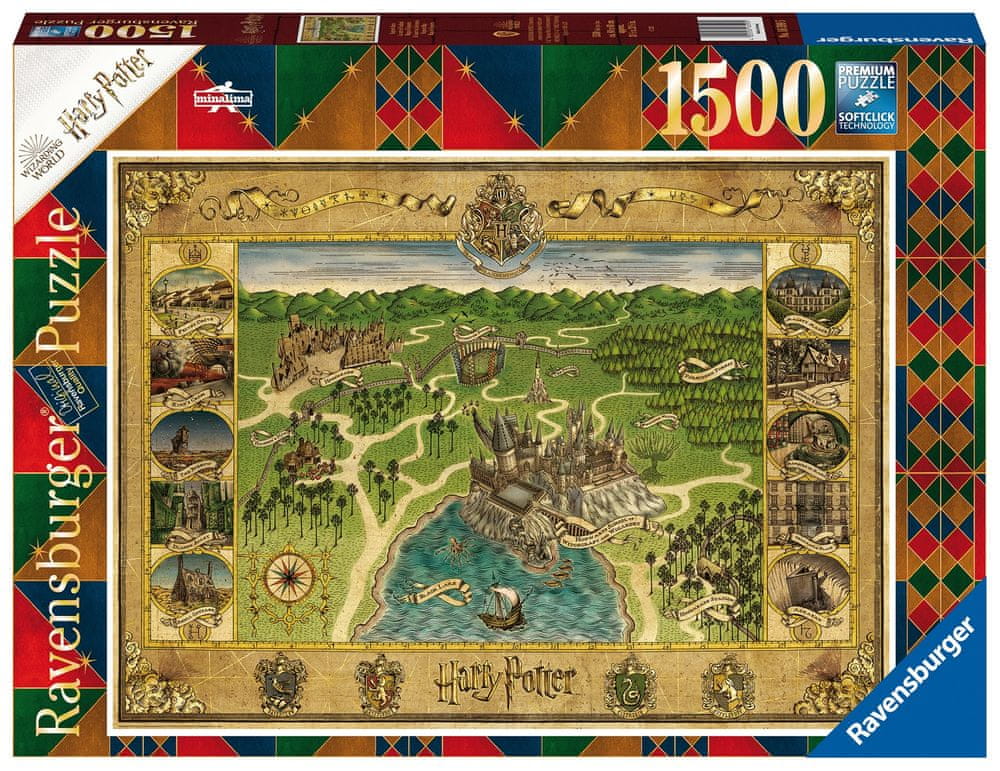 Levně Ravensburger Puzzle 165995 Mapa Bradavic 1500 dílků