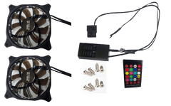 Eurocase Ventilátor pro PC RGB 120mm, set 2ks + controller