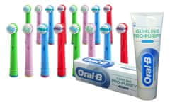KOMA Sada 16 ks náhradních certifikovaných hlavic NK06 k elektrickým zubním kartáčkům KIDS + DÁREK Zubní pasta