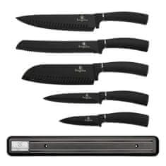 Sada 5 kuchyňských nožů s pruhy Bh-2536 Black Silver
