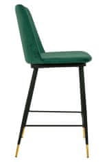 KINGHOME DIEGO 65 zelená stolička - velur, černo-zlatý základ