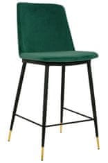 KINGHOME DIEGO 65 zelená stolička - velur, černo-zlatý základ