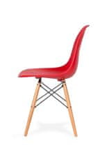 Židle DSW WOOD krvavě červená.06 - polypropylen, buková podnož