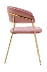 Židle MARGO špinavě růžová - velur, zlatý základ