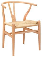 Židle WISHBONE přírodní - bukové dřevo, přírodní vlákno