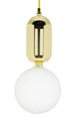 KINGHOME Závěsná lampa BOY M Fi 25 zlatá - sklo, kov