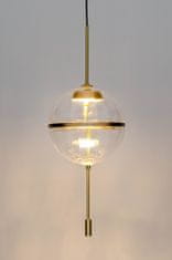 KINGHOME Závěsná lampa CHAPLIN 300 mosaz bílá - LED, sklo