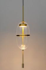 KINGHOME Závěsná lampa CHAPLIN 200 mosaz LED, sklo