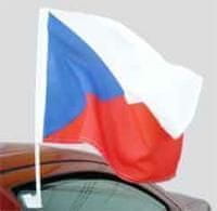 Vlajky.EU Carflag ÄŒR (vlajka s drÅ¾Ã¡kem na auto) vlajka - 30 x 45 cm