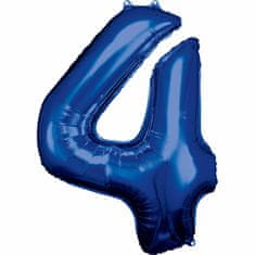Amscan Fóliový balónek číslo 4 modrý 86cm