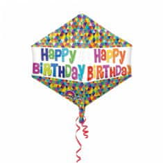 Amscan Fóliový balón Happy Birthday kosočtverec 43x53cm