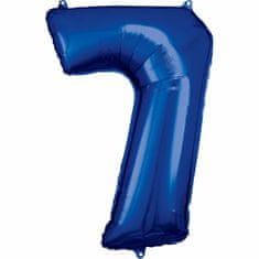 Amscan Fóliový balónek číslo 7 modrý 86cm