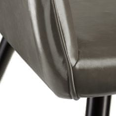 tectake 4x Židle Marilyn umělá kůže - tmavě šedá-černá